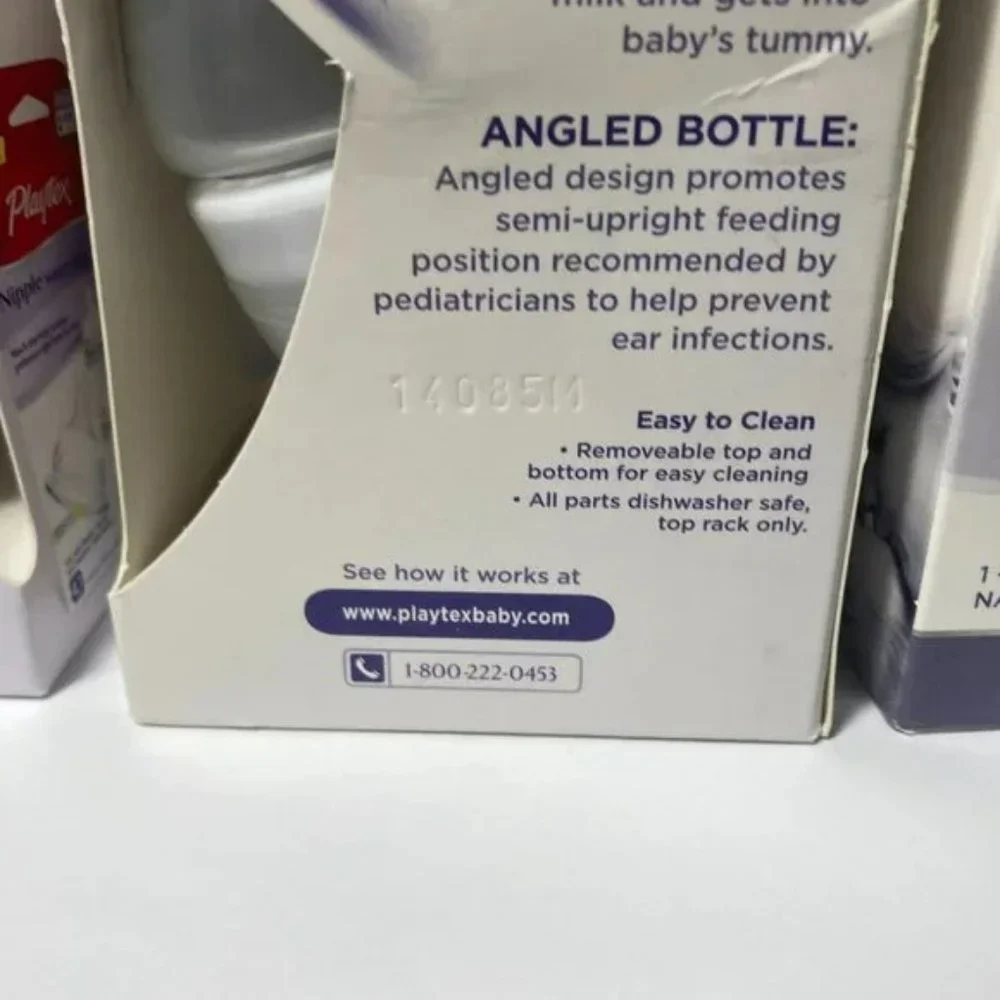 Playtex VentAire Bottom Vent Angled Baby Bottle 9oz NaturaLatch Silicone Nipple